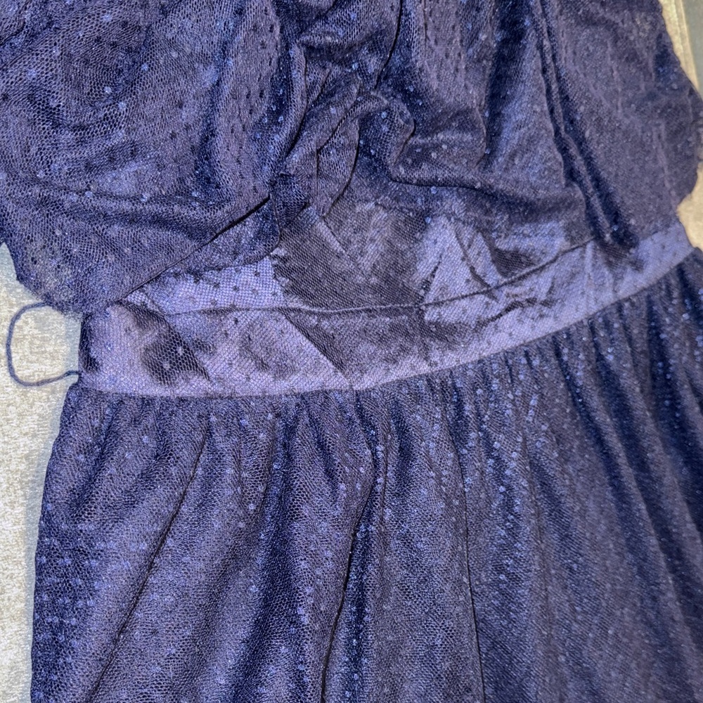 Lulus -NWT Navy Blue Swiss Dot One-Shoulder Mini Dress Size Small - Picture 14 of 14